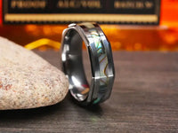 The Aloha Abalone Seashell Tungsten Wedding Band