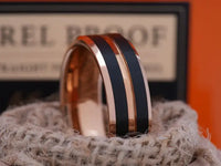 The Big Lou Black and Rose Gold Ring