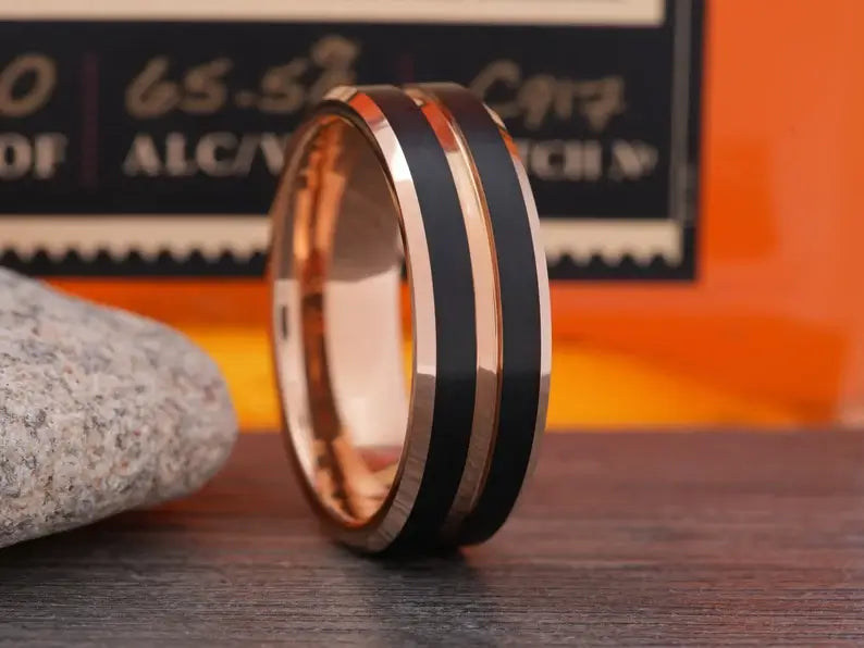 The Big Lou Rose Gold Tungsten Ring