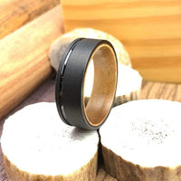 The Black Sands tungsten wedding band