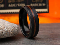 The Courvoisier Wood Inlay Tungsten Ring