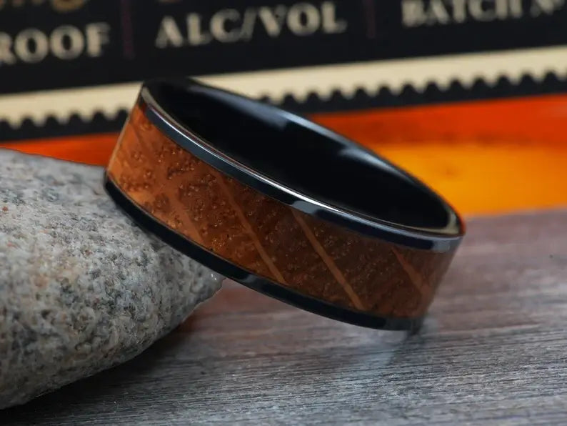 The Creator Ceramic Whiskey Barrel Wedding Ring