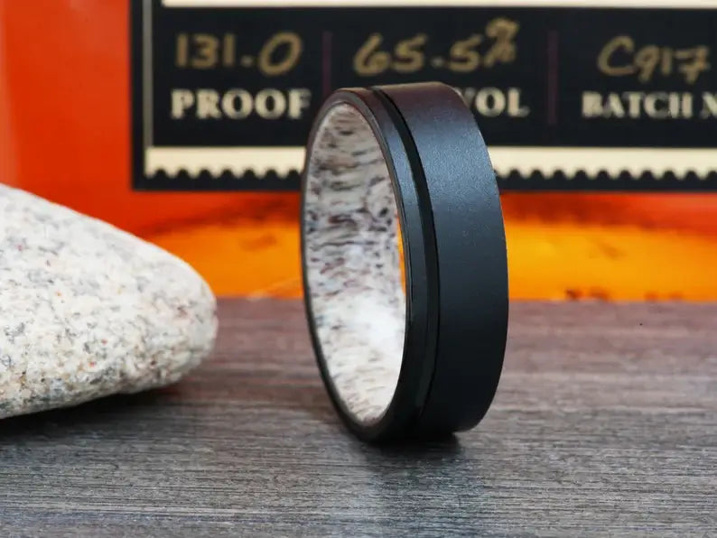 The Force Antler Tungsten Wedding Band