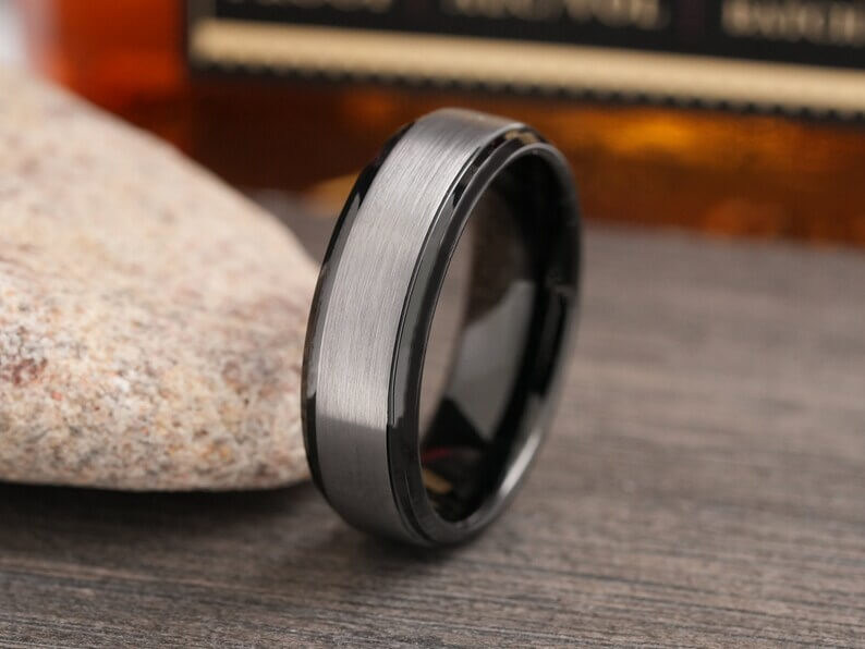 The Fox Brushed Tungsten Carbide Ring