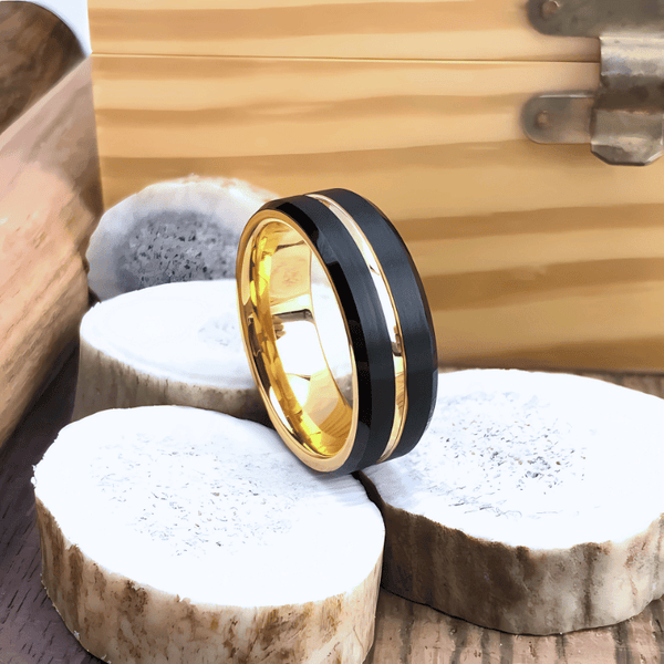 The Godfather Black and Gold Tungsten Ring