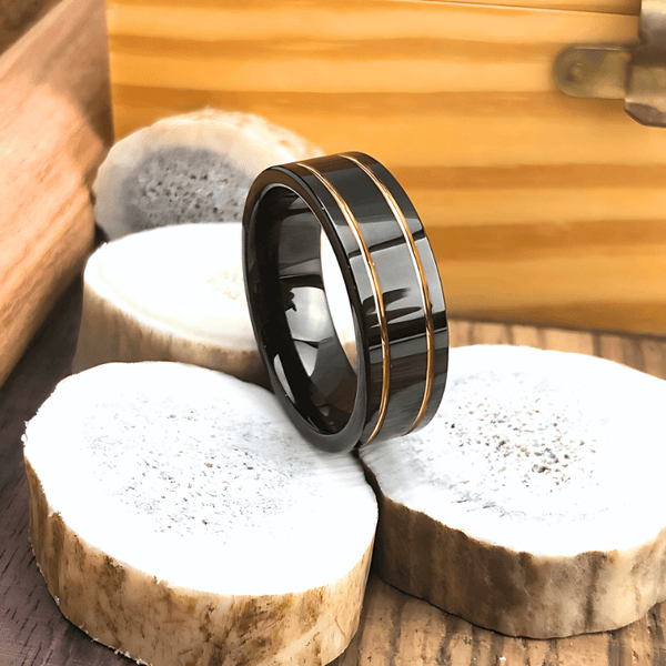 The Golden Touch Tungsten Ring