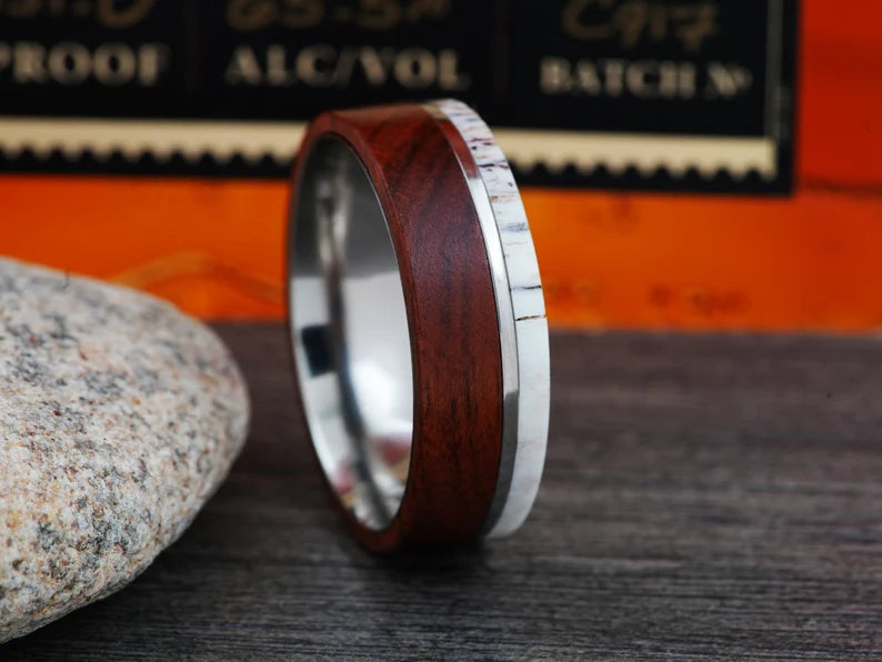 The King Unique Men's Wooden Wedding Ring