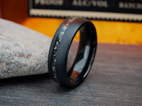 The Noir meteorite wedding band