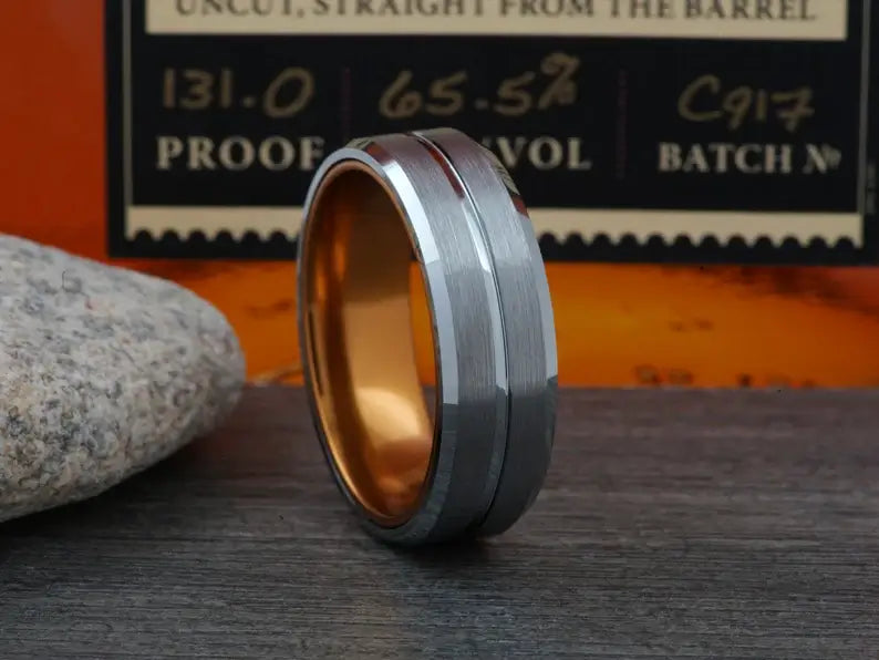 The Pedrino Brown Coffee Men's Tungsten Ring