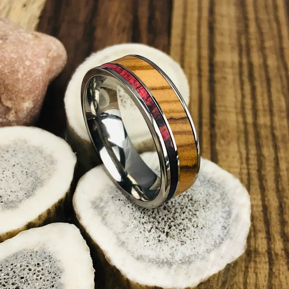 The Red Olive Titanium Wedding Ring