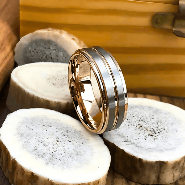 The Revolution Tungsten Rose Gold Ring