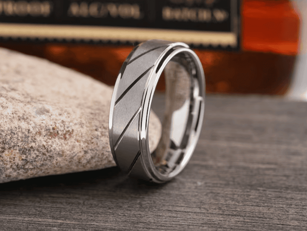 The Rotor Brushed Tungsten Carbide RIng