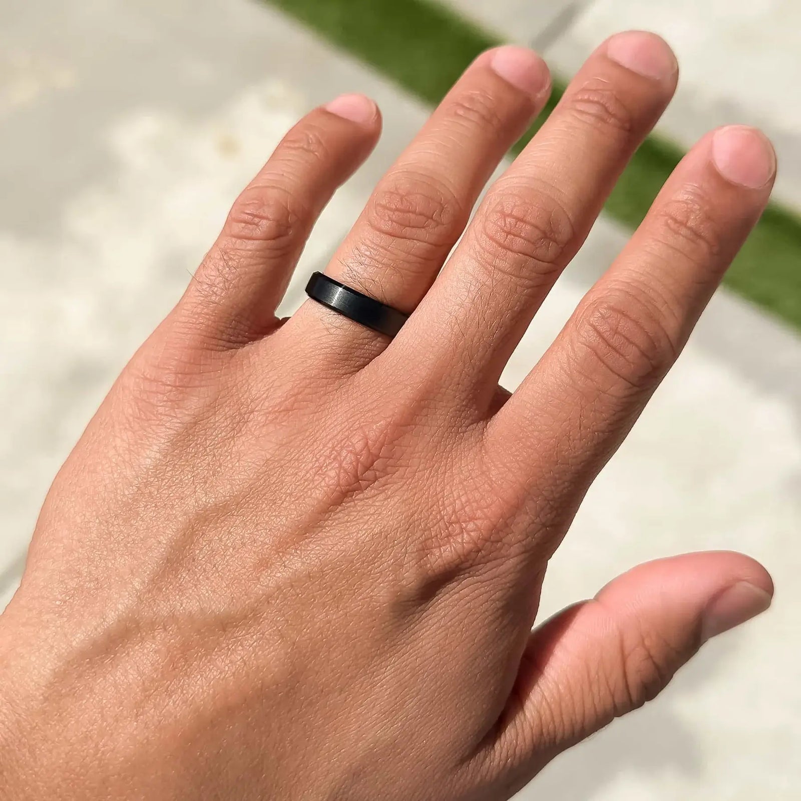 The Slim Basic Black Stainless Wedding Ring