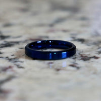 The Slim  Basic blue stainless wedding ring