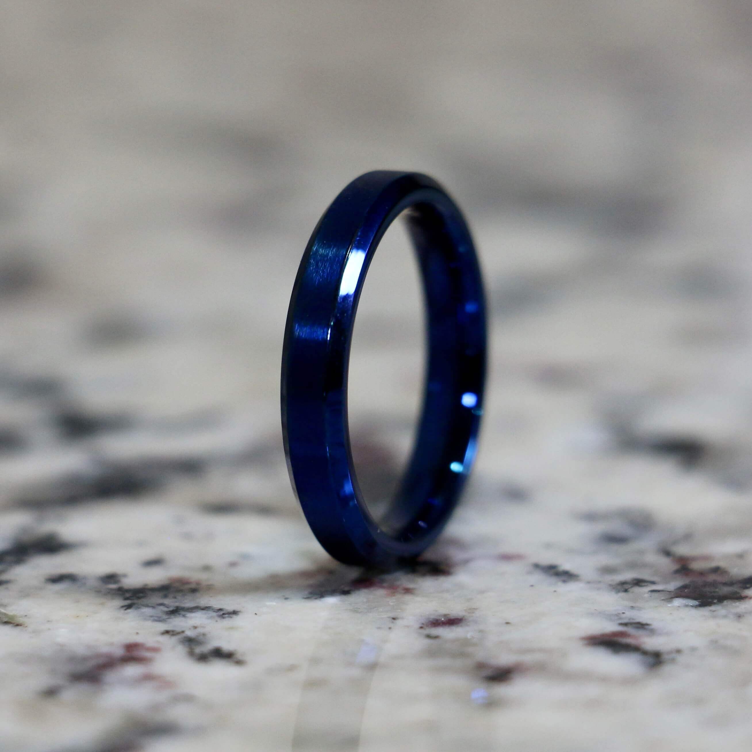 The Slim Basic blue wedding band