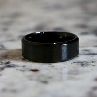 The Traditional black stainless wedding band