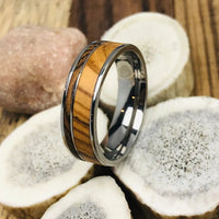 Titanium Bacote Wood Wedding Band