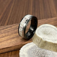 Titanium Deer Antler Wedding Band for Men