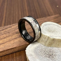 Titanium Deer Antler Wedding Band