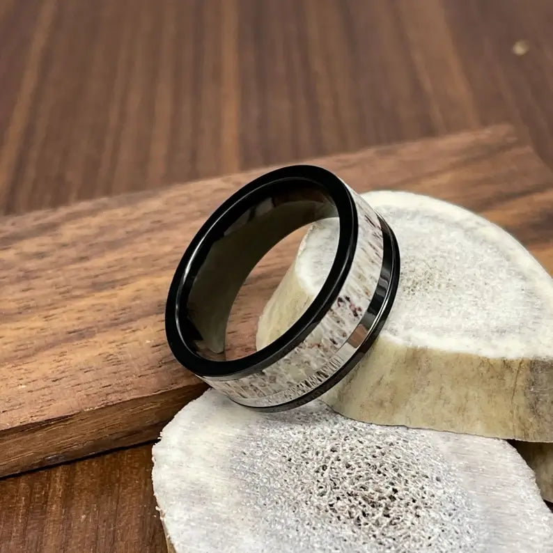 Titanium Unique Wood Wedding Band