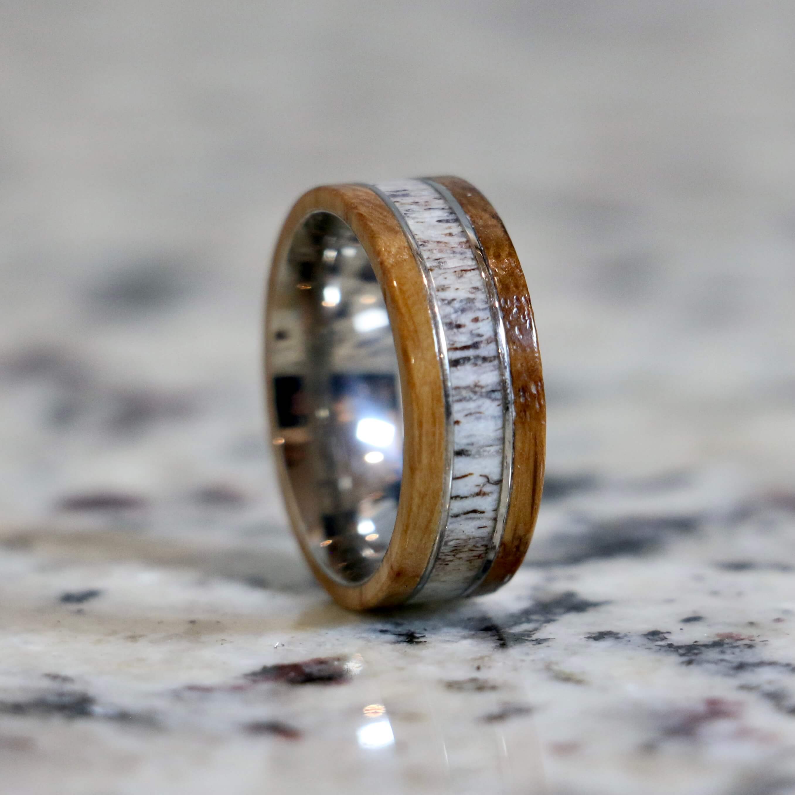 Titanium Whiskey Barrel Wedding Band