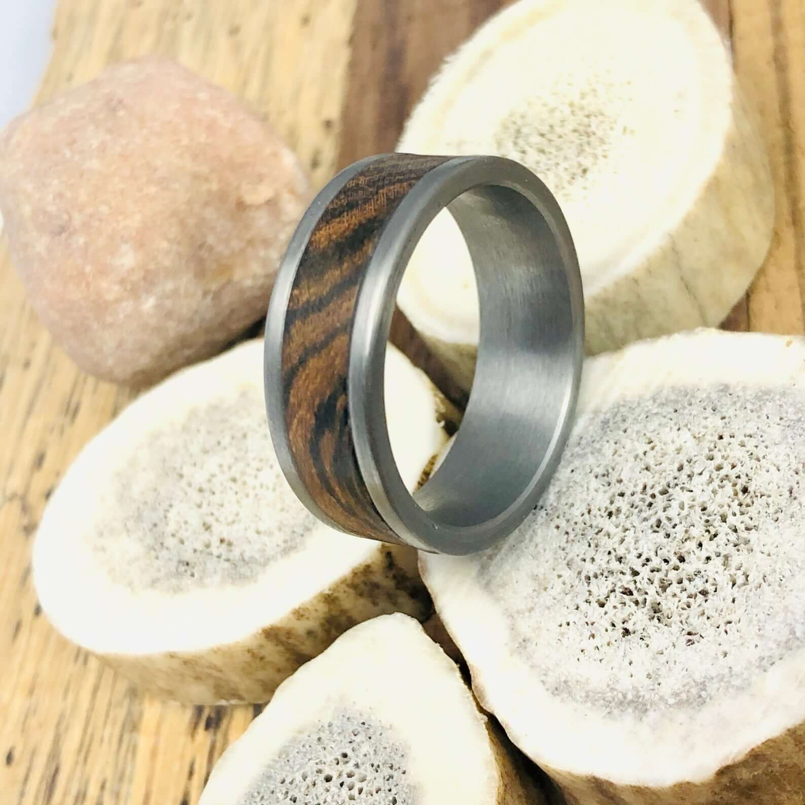 Titanium Wood Wedding Band for Men