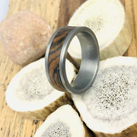 Titanium Wood Wedding Band for Men