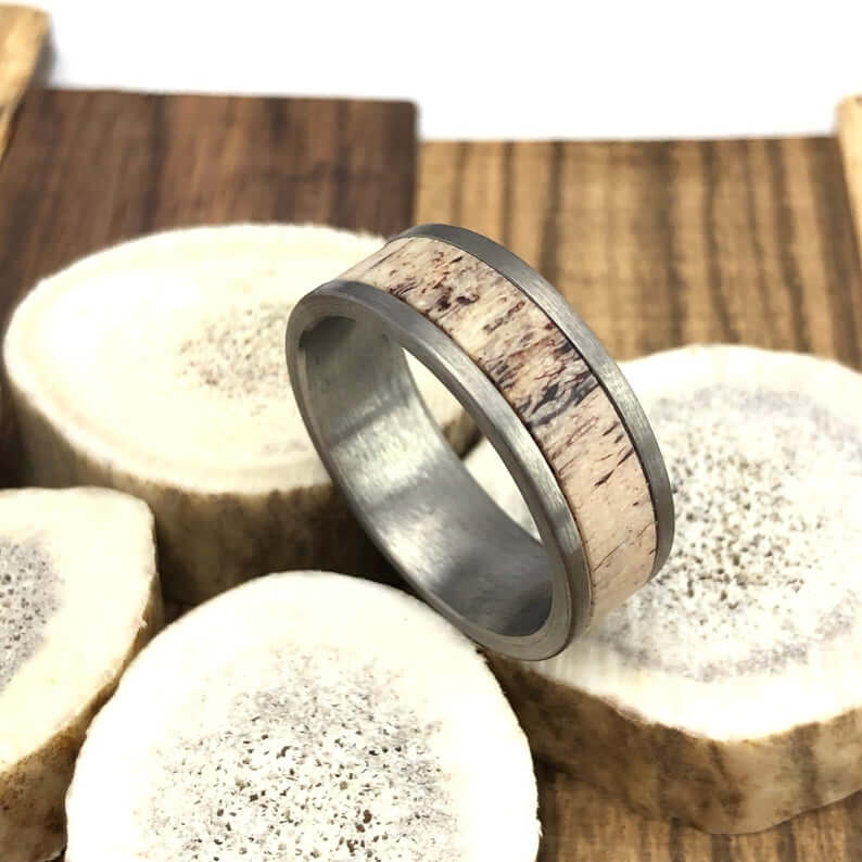 Tungsten Carbide Deer Antler Wedding Ring