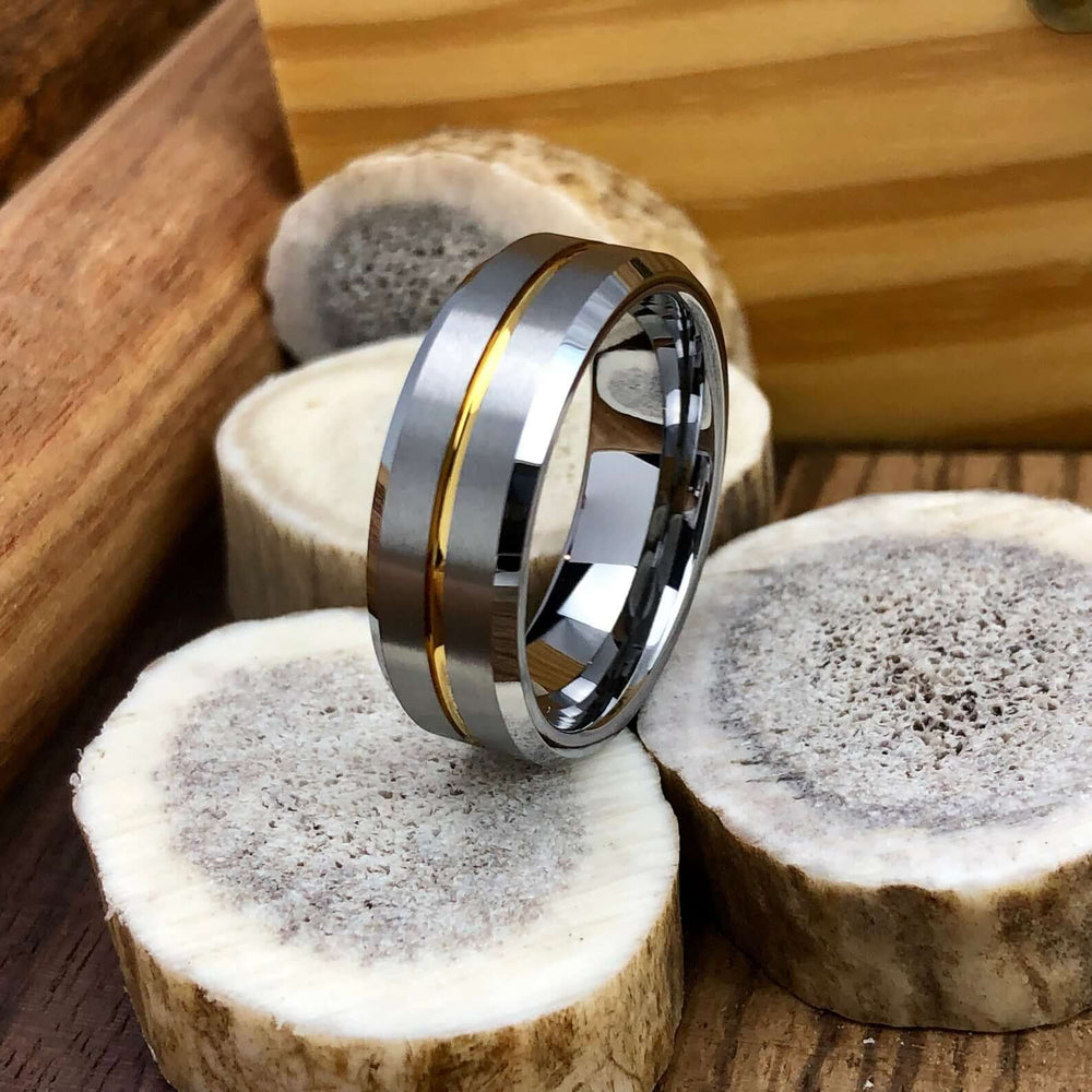 Tungsten Carbide Gold Wedding Band