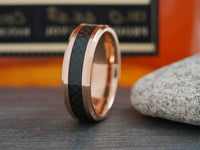 Tungsten Carbide Rose Gold Wedding Band