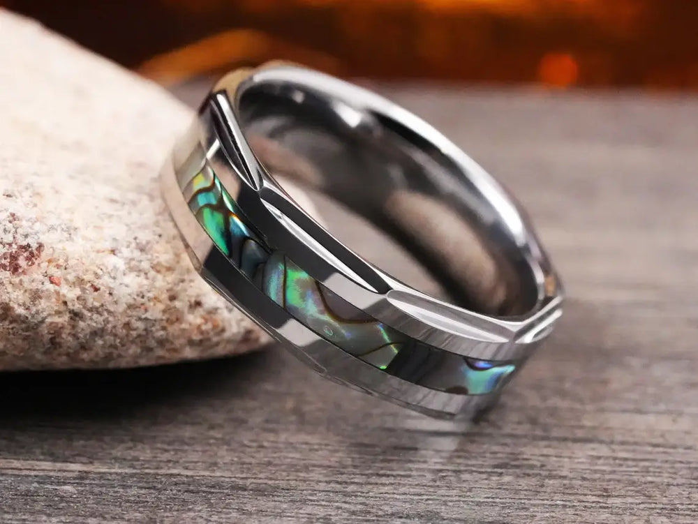 Tungsten Carbide Seashell Wedding Band