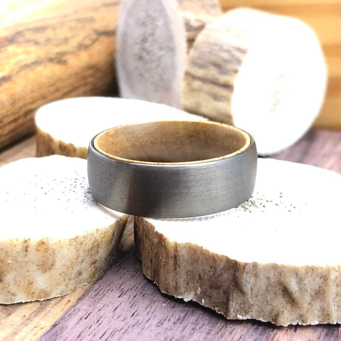 Tungsten Koa Wood Wedding Band for Men