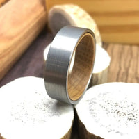 Tungsten Whiskey Barrel Wood Wedding Ring