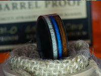 Whiskey Barrel Deer Antler Wedding Band