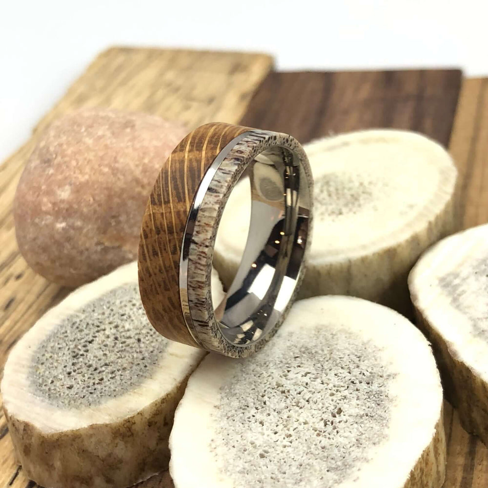 Whiskey Barrel Deer Wedding Band