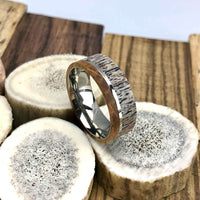 Whiskey Barrel Wood Inlay Wedding Band