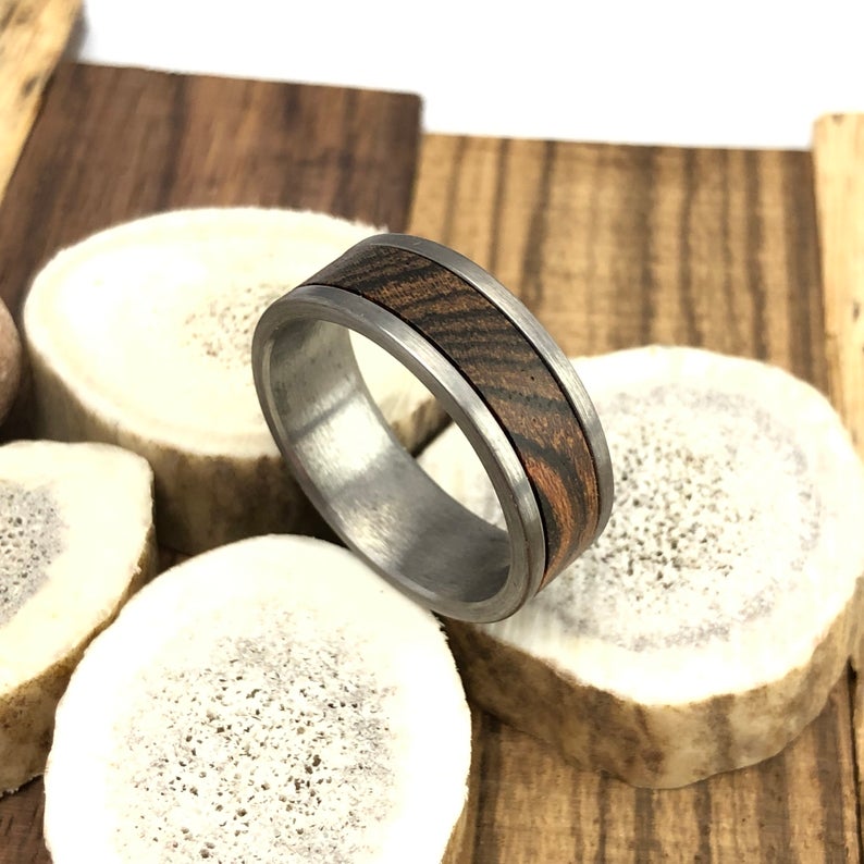 Tungsten Bocote Wood rings - TwistedBands