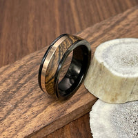 Tungsten Rose Wood Ring